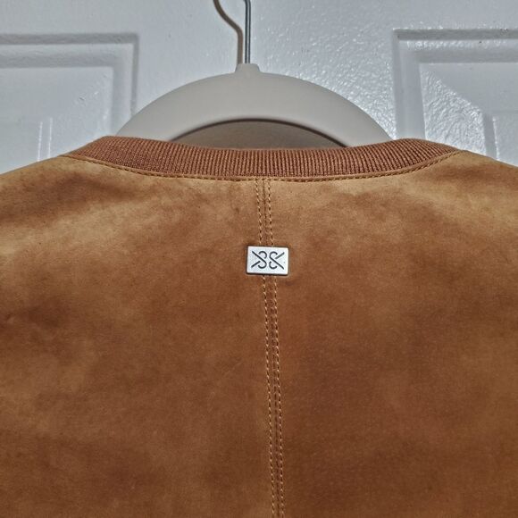 Soia & Kyo Genuine Pig Suede Zipper Jacket Stretchy Side Panels Size XS - Picture 10 of 16